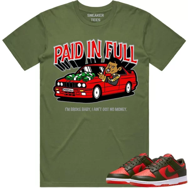 Mystic Red Dunks Shirt to Match - RED PAID Jezsport.com