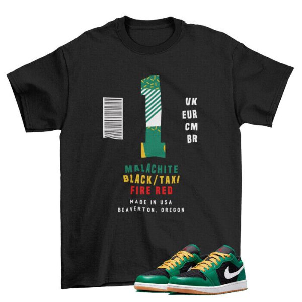 Box Label Shirt to Match Jordan 1 Low SE Malachite / DQ8422-300 Jezsport.com