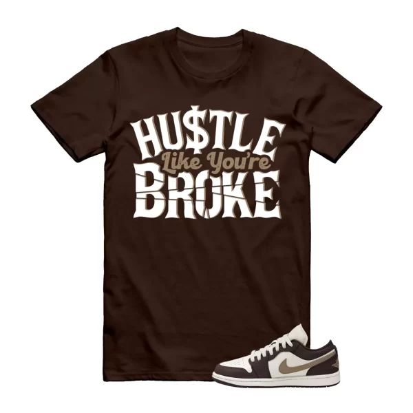 BROKE T Shirt to match Air Jordan 1 Low Shadow Brown Kelp Sail Jezsport.com