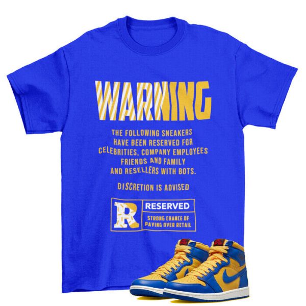 Reserved Laney Shirt Blue to Match Jordan 1 High Reverse Laney / FD2596-700 Jezsport.com