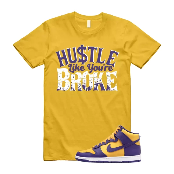 BROKE T Shirt to match Dunk High Purple Yellow Court Gold Home Away 95 Lebron Jezsport.com