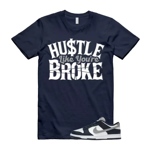 BROKE T Shirt to match N Dunk Low Midnight Navy Summit White Light Smoke Grey Jezsport.com