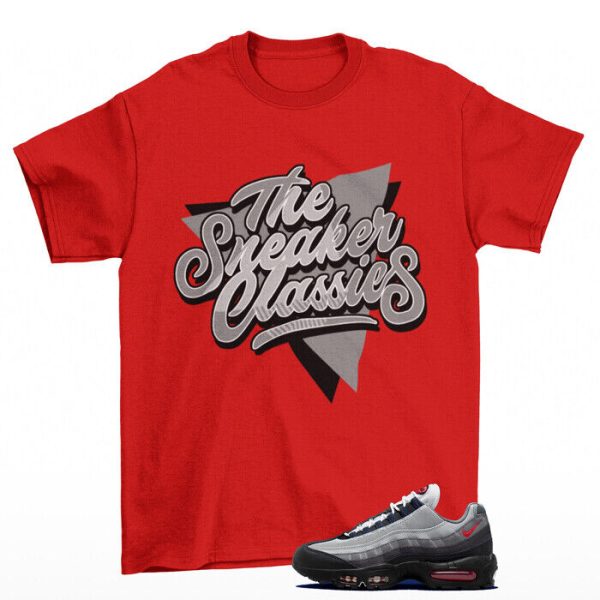 Sneaker Classic Shirt to Match Air Max 95 Track Red Smoke Grey DM0011-007 Jezsport.com