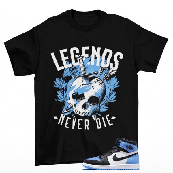 Legendary Shirt Black to Match Jordan 1 Retro High OG UNC Toe DZ5485-400 Jezsport.com