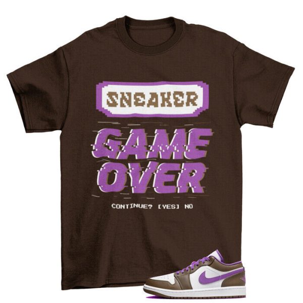 Game Over Shirt to Match Jordan 1 Low PALOMINO WILD BERRY / 553558-215 Jezsport.com