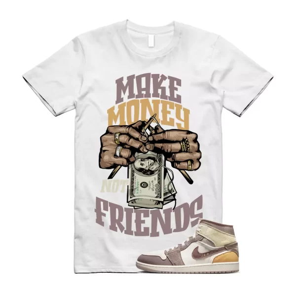 MM T Shirt to match Air Jordan 1 Mid SE Craft Inside Out Taupe Haze Sail Gold Jezsport.com