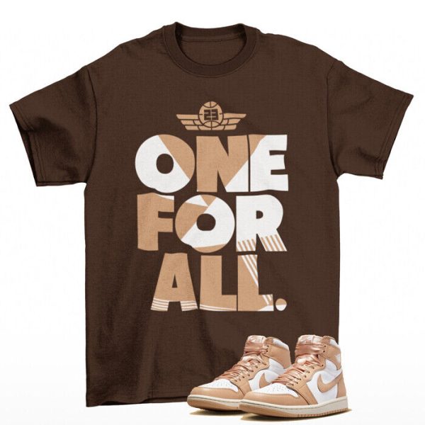 One For All Shirt Brown to Match Jordan 1 Retro High OG Praline FN6622-201 Jezsport.com