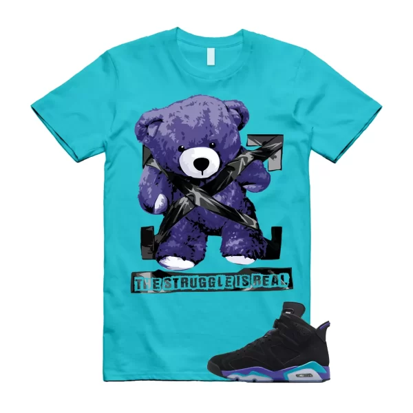 Aquatone 6 Bright Concord Black Retro Vibrant Aqua T Shirt Match STRUG Jezsport.com