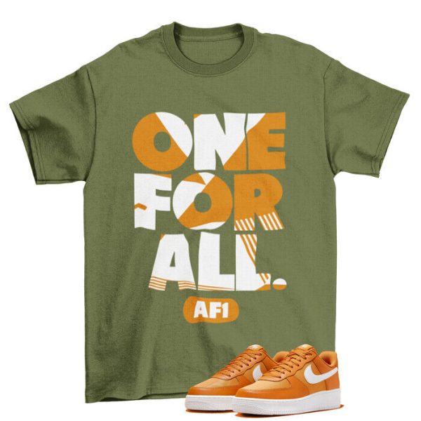 One For All Shirt Green to Match Air Force 1 Low Nylon Orange Monarch Jezsport.com