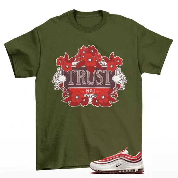 Trust Sneaker Shirt Green to Match Air Max 97 Dragon Red FN6957-101 Jezsport.com