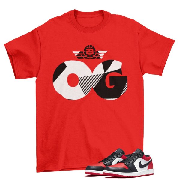 OG Bred Sneaker Shirt to Match Jordan 1 Low Bred Toe 553558-612 Jezsport.com