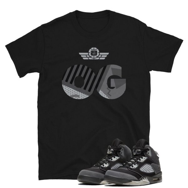 Retro Sneaker OG Shirt to Match Jordan 5 Anthracite / Black T-Shirt Jezsport.com