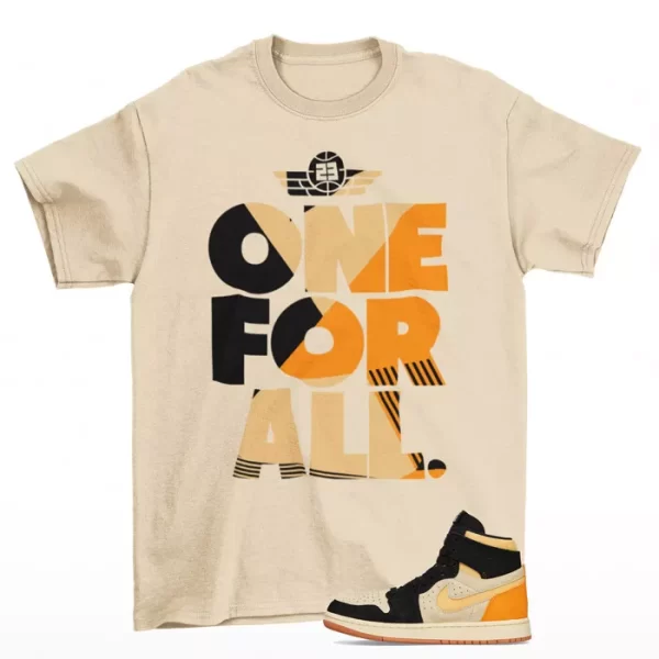 One For All Shirt Tan to Match Jordan 1 High Zoom CMFT Vivid Orange DV1307-100 Jezsport.com