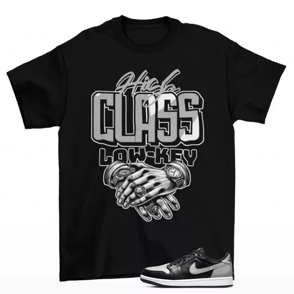 High Class Sneaker Shirt Black to Match Jordan 1 Low OG Shadow CZ0790-003 Jezsport.com