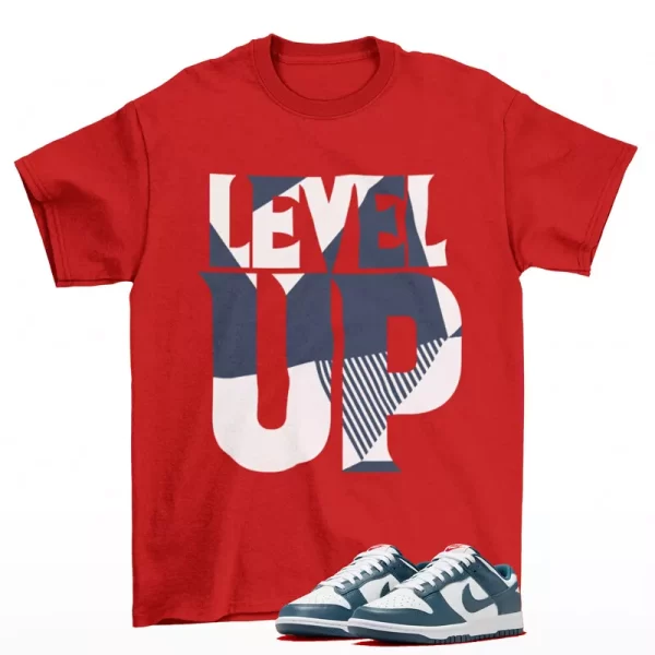 Level Up Shirt Red to Match Dunk Low Valerian Blue DD1391-400 Jezsport.com