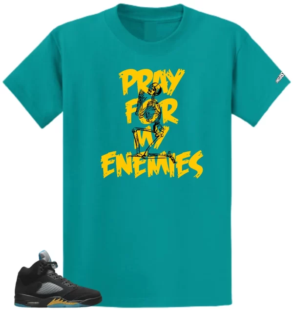 Shirt To Match Air Jordan Retro 5 Aqua Enemies Air Sneaker Tees Jezsport.com