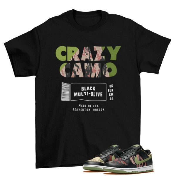 Box Label Shirt to Match Dunk Low SE Black Multi-Camo DH0957-001 / Black Jezsport.com