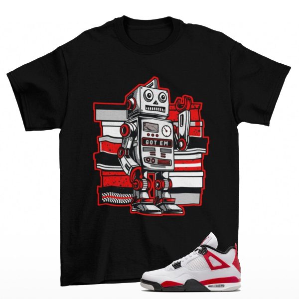 Sneaker Bot Red Cement Shirt to Match Jordan 4 Retro Red Cement DH6927-161 Jezsport.com