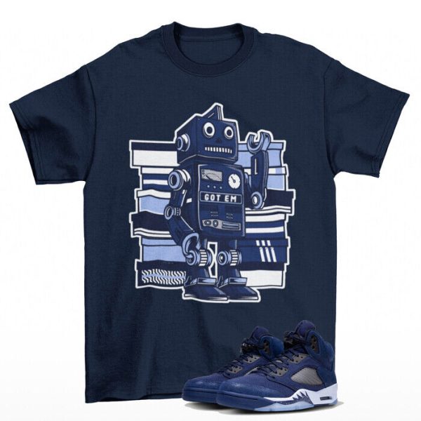 Sneaker Bot Shirt Navy to Match Jordan 5 Midnight Navy FD6812-400 Jezsport.com