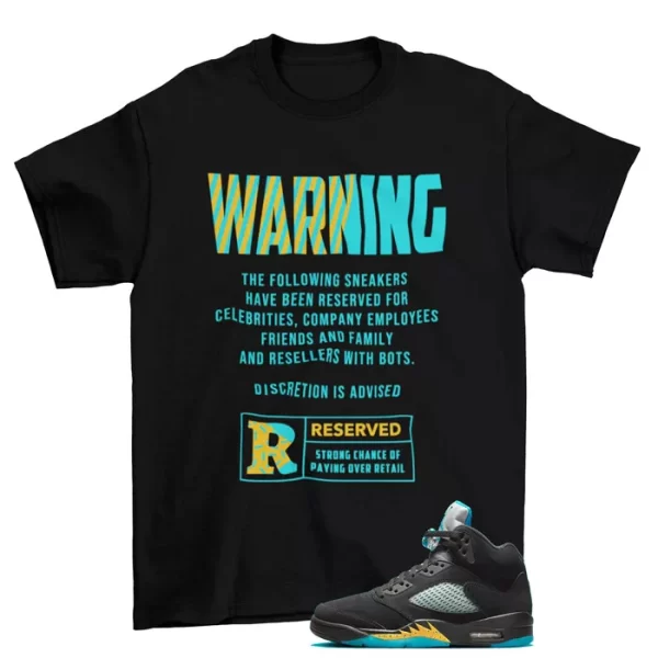 Reserved Sneaker Shirt to Match Jordan 5 Retro Aqua DD0587-047 Jezsport.com