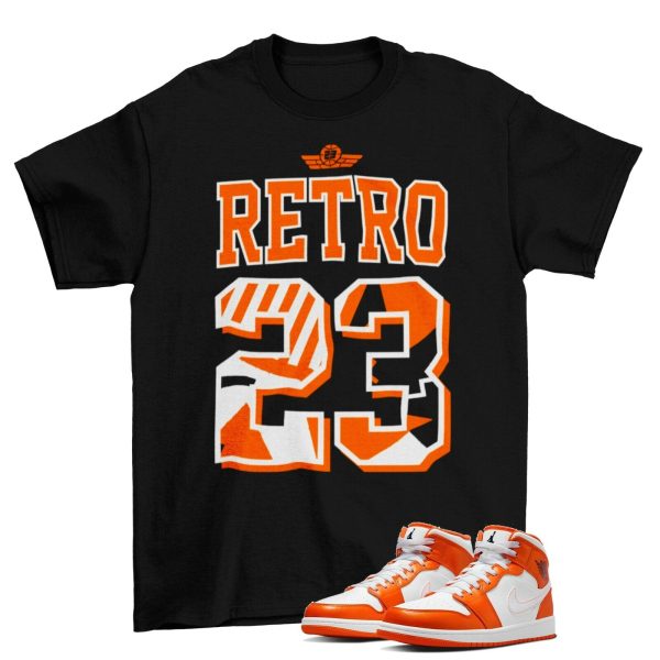 Retro 23 Sneaker Shirt to Match Air Jordan 1 Mid Electro Orange / DM3531-800 Jezsport.com