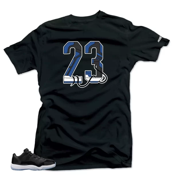 Shirt To Match Jordan 11 Space Jam Low- 23 Blue- Black Tees Jezsport.com