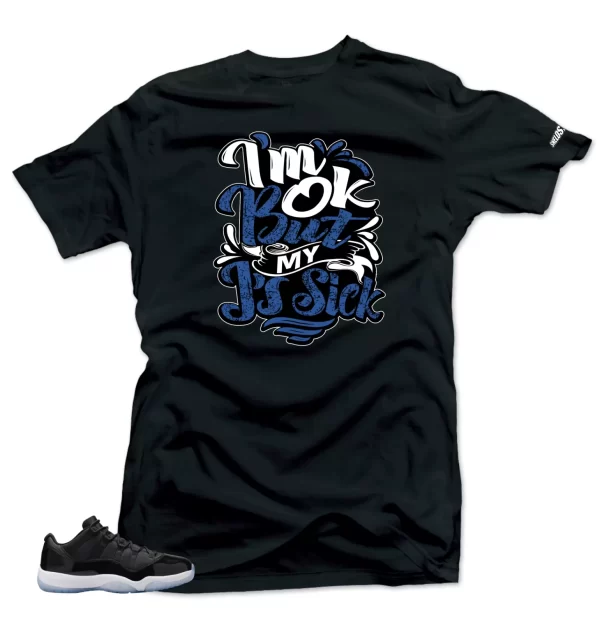 Shirt To Match Jordan 11 Space Jam Low- Sick J's Blue- Black Tees Jezsport.com