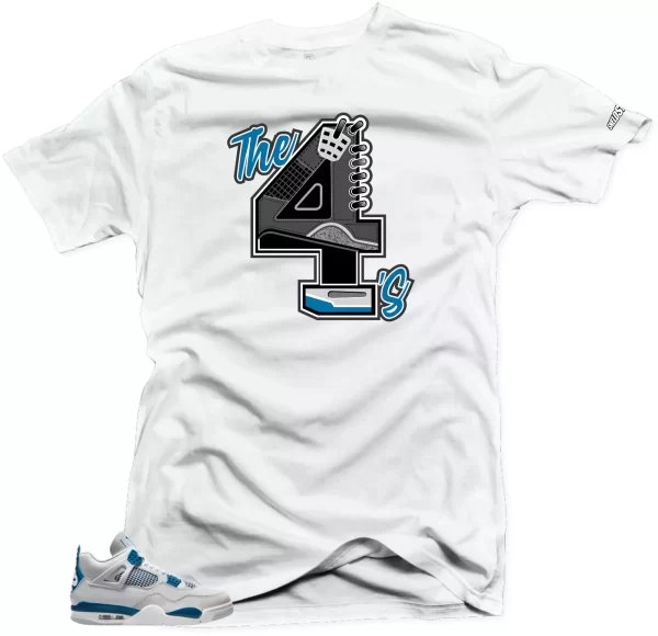 Shirt To Match Jordan 4 Military Blue. The 4's (Blue) White Match Tees Jezsport.com