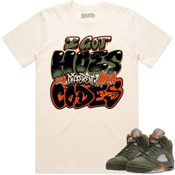 Jordan Retro 5 Olive 5s Shirt to Match - CELADON AREA CODES Jezsport.com