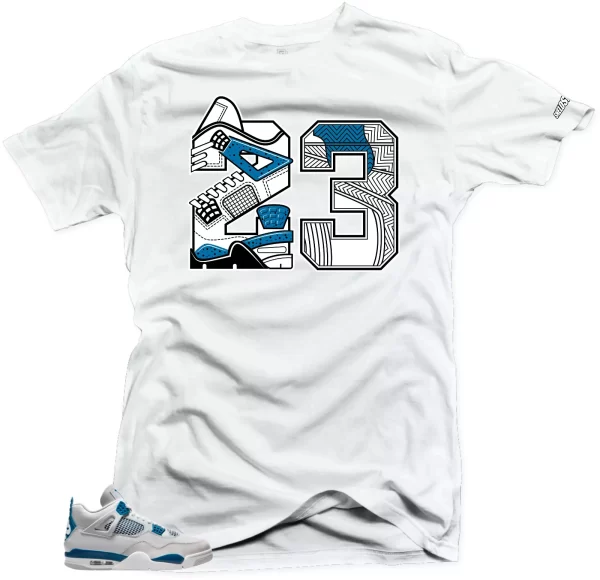 Shirt To Match Jordan 4 Military Blue.The 23 (Blue) White Match Tees Jezsport.com