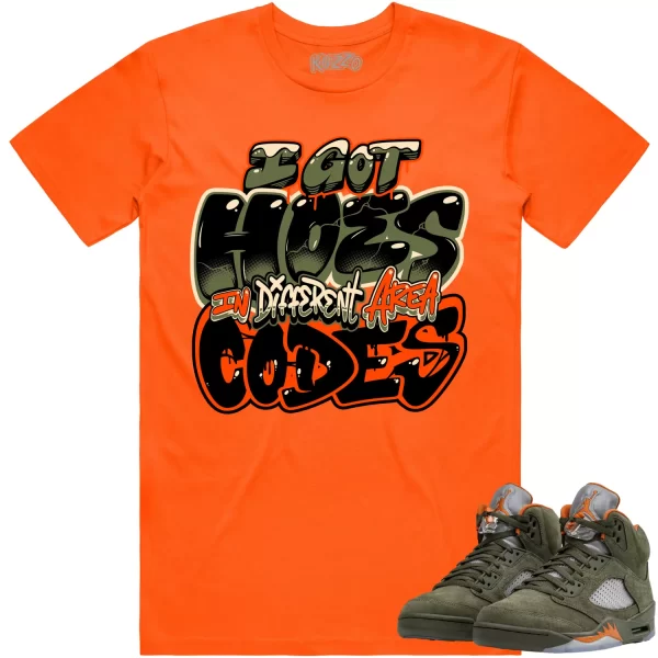 Jordan Retro 5 Olive 5s Shirt to Match - CELADON AREA CODES Jezsport.com