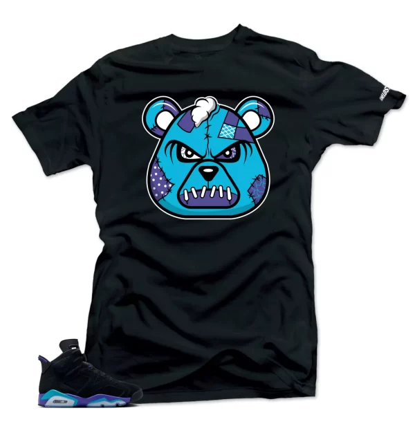 Shirt to Match Jordan Retro 6 Aqua-The Bear (Blue-Purple) Match Tees- Jezsport.com