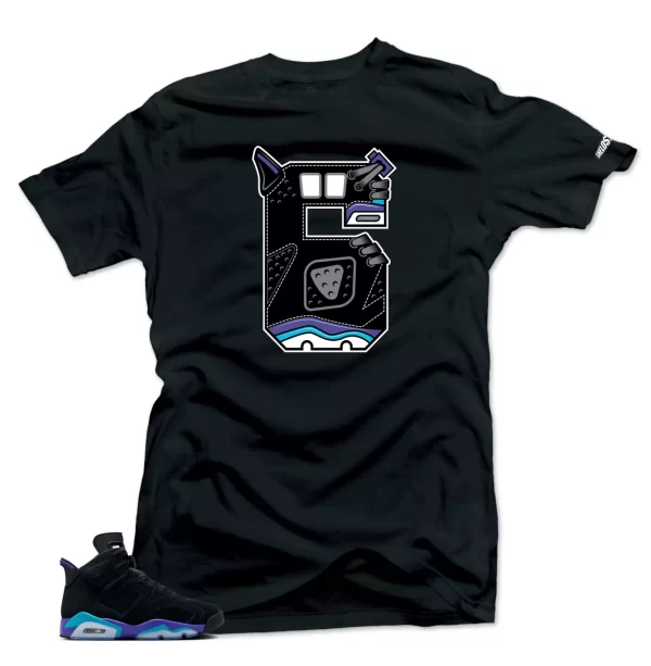 Shirt To Match Jordan Retro 6 Aqua-the 6's (Blue-Purple) Match Tees- Jezsport.com