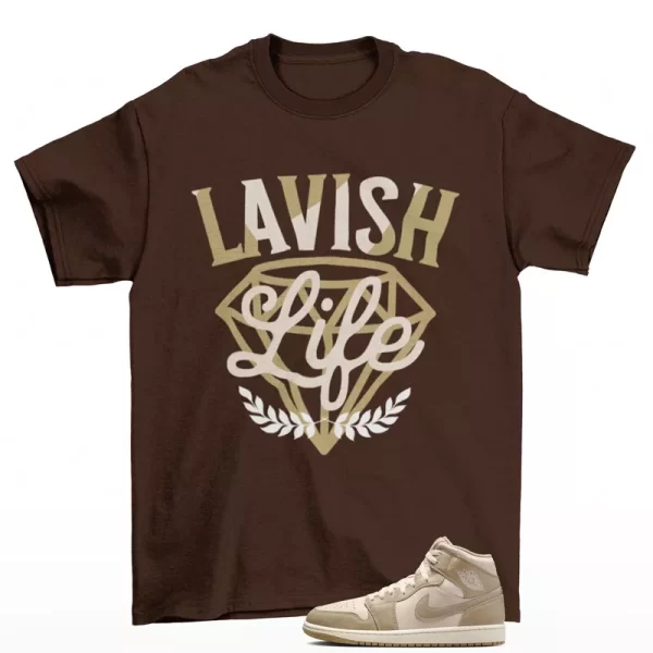 Lavish Sneaker Shirt Brown to Match Jordan 1 Mid Legend Light Brown HF4830-203 Jezsport.com