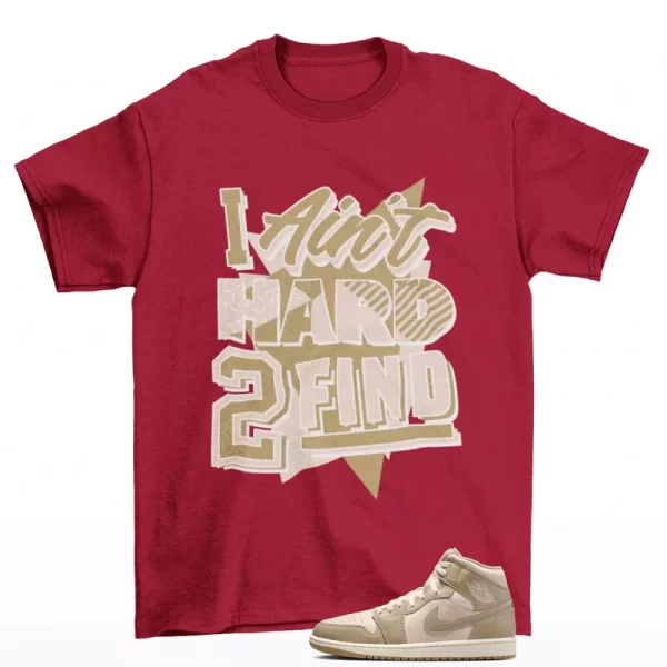 Rare Find Shirt Red to Match Jordan 1 Mid Legend Light Brown HF4830-203 Jezsport.com