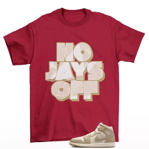 Jay All Day Shirt Red to Match Jordan 1 Mid Legend Light Brown HF4830-203 Jezsport.com