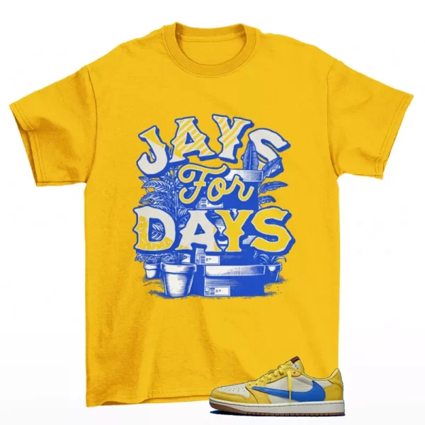 Stacked Shirt Yellow to Match Jordan 1 Low Travis Canary Elkins DZ4137-700 Jezsport.com