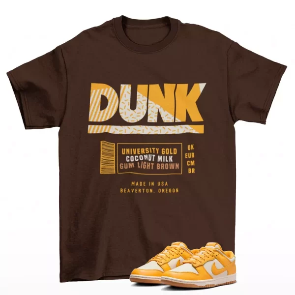 Sneaker Label Shirt Brown to Match Dunk Low University Gold HF4867-739 Jezsport.com