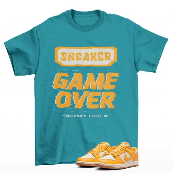 Game Over Shirt Aqua to Match Dunk Low University Gold HF4867-739 Jezsport.com