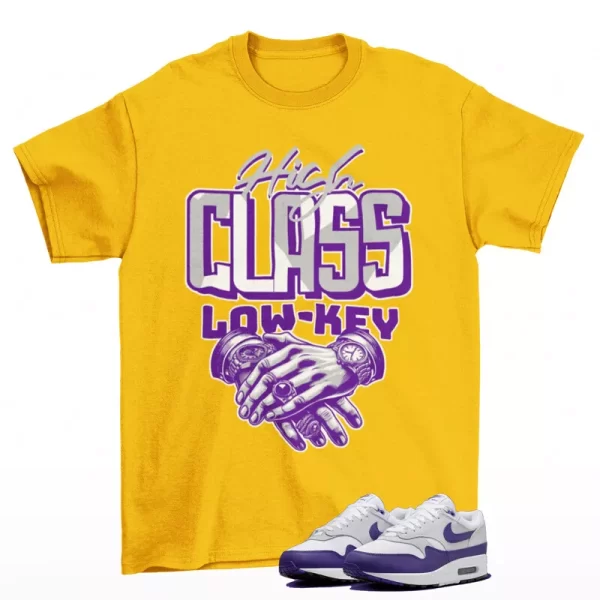 Low Key Sneakers Shirt Yellow to Match Air Max 1 Field Purple DZ4549-101 Jezsport.com