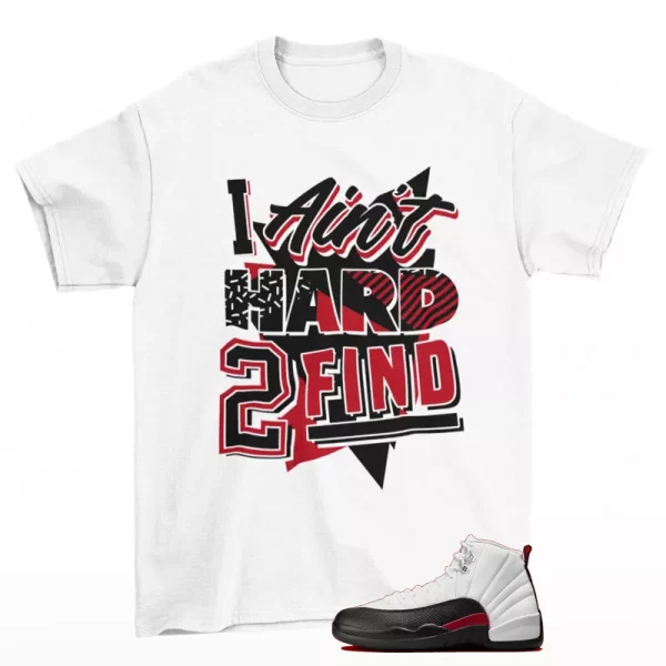 Rare Find Shirt White to Match Jordan 12 Retro Red Taxi Flip CT8013-162 Jezsport.com