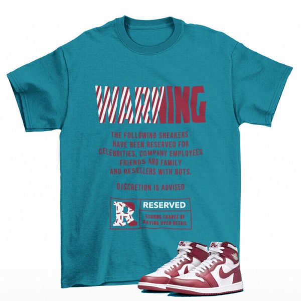 Reserved Sneaker Shirt Teal to Match Jordan 1 High OG Team Red DZ5485-160 Jezsport.com