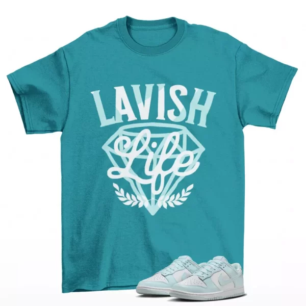 Lavish Sneaker Shirt Teal to Match Dunk Low Glacier Blue DV0833-104 Jezsport.com