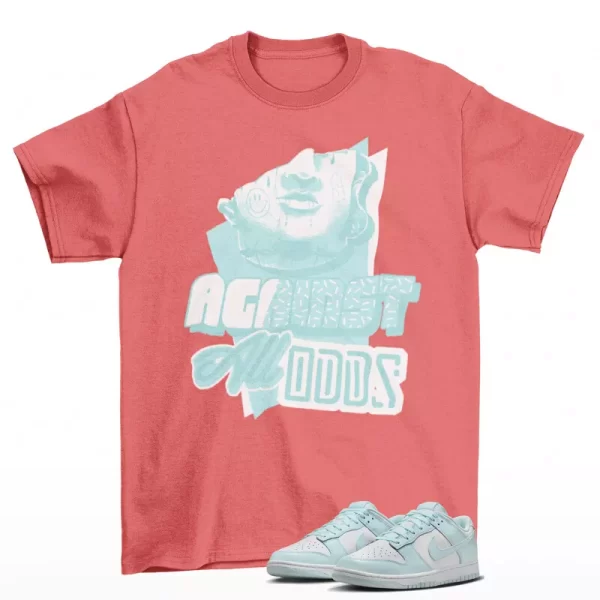 All Odds Sneaker Shirt Coral to Match Dunk Low Glacier Blue DV0833-104 Jezsport.com