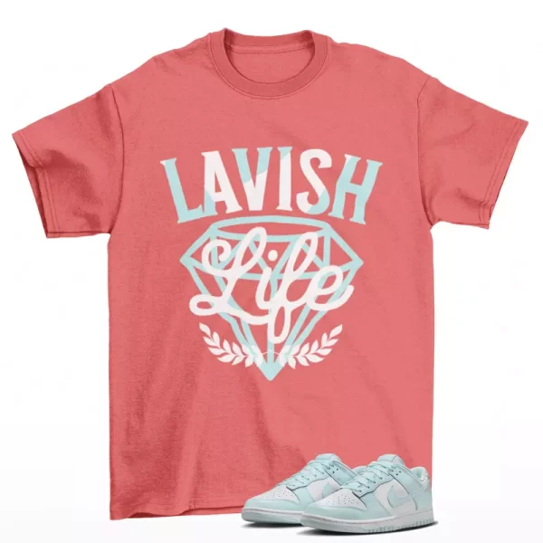 Lavish Shirt Coral to Match Dunk Low Glacier Blue DV0833-104 Jezsport.com