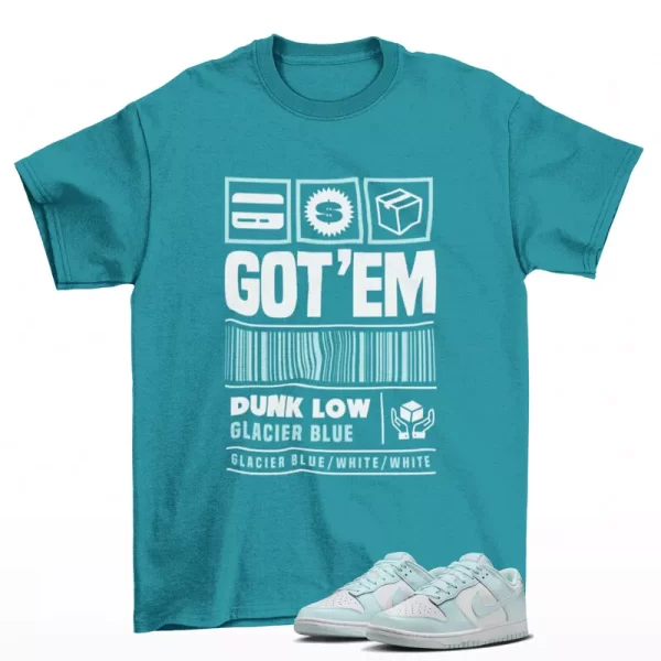 Copped Shirt Teal to Match Dunk Low Glacier Blue DV0833-104 Jezsport.com