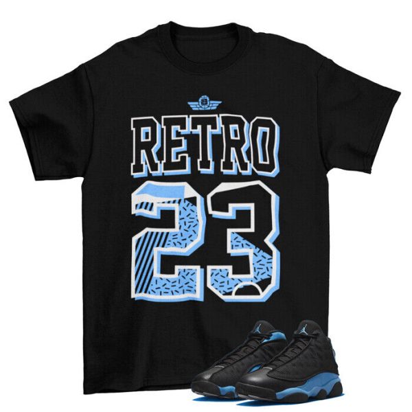 Retro 23 Shirt to Match Jordan 13 Retro Black University Blue / DJ5982-041 Jezsport.com