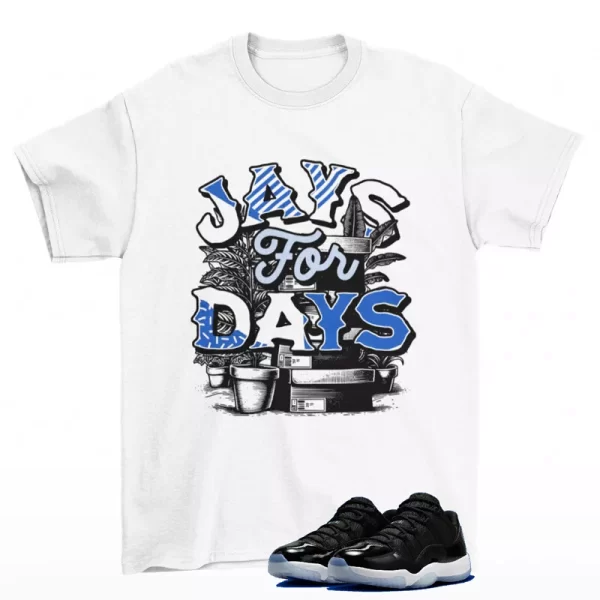 Stacked Shirt White to Match Jordan 11 Retro Low Space Jam FV5104-004 Jezsport.com