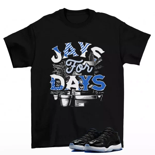 Stacked Shirt Black to Match Jordan 11 Retro Low Space Jam FV5104-004 Jezsport.com