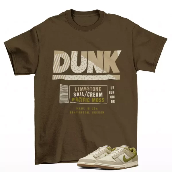 Sneaker Label Shirt Brown to Match Dunk Low Since 72 Pacific Moss HF4262-133 Jezsport.com